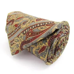 マリオヴァレンティノ ブランド ネクタイ  シルク ペイズリー柄 ストライプ柄 PO メンズ グレー MARIO VALENTINO 【中古】