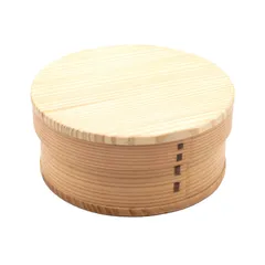 【在庫処分】bento box store) 曲げわっぱ 弁当箱 wappa 木製 杉の木 約15cm 仕切り ランチボックス 和歌山峠のわっぱめし弁当箱屋さん(wakayama 一段 丸型 ナチュラル A-1-272328