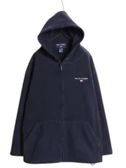 【お得なクーポン配布中!】 90s USA製 ポロスポーツ ラルフローレン フルジップ フリース パーカー ジャケット レディース L オールド ブルゾン ジャンパー 星条旗 紺