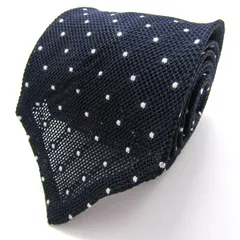 タケオキクチ ブランド ネクタイ チェック柄 ドット 格子柄 シルク PO メンズ ネイビー TAKEO KIKUCHI 【中古】