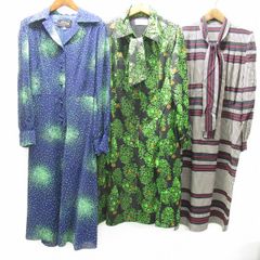 #ae AOYAMA HOJYO 東京スタイル DELICE ワンピース 3点セット 大きいサイズ 15 総柄 ヴィンテージ レトロ まとめ デザイン 古着女子 948786