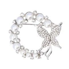 ☆ シルバー ☆ ブローチ おしゃれ pmybochu001 ブローチ おしゃれ コサージュ アクセサリー ジュエリー フォーマル 卒業式 入学式 セレモニー パール ピン チャーム 上品 サークル 円形 ラウンド 大きめ 蝶 ちょう ストール 大人っぽい