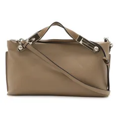 LOEWE ロエベ アナグラム ミッシー スモール クラッチバッグ ハンドバッグ 2WAY ショルダーバッグ レザー ベージュ シルバー金具 32712KBS28