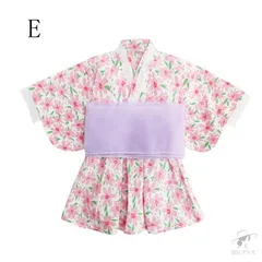 浴衣 ドレス 女の子 ベビー キッズ ワンピース 赤ちゃん 子供 リボン 夏祭り 花火大会 2点セット(浴衣ドレス＋帯) 浴衣セット 子供浴衣 ゆかた こども用 子ども ゆかたドレス 90 100 110 120 130 w6Aj561