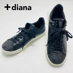 ＋diana スニーカー グリッター レースアップ 23cm ブラック プラスダイアナ レディース hws02045