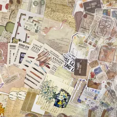 【新着商品】Ta Merry シール コラージュ 素材 詰め合わせ フレークシール デザインペーパー 手帳シール ステッカー パック 260枚 セット 大容量 レトロ 背景紙 ペーパー 沢山 おしゃれ かわいい ヴィンテージ クラシック アンティーク 花 蝶