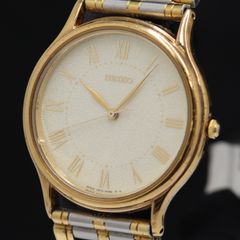 稼働 SEIKO ゴールド V701-1920 クオーツ メンズ腕時計 S315 - メルカリ