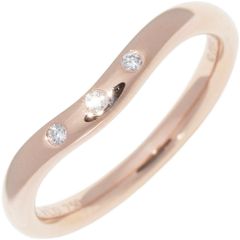 ティファニー 指輪 K18PG ダイヤ3P(0.02ct) エルサペレッティ カーブドバンドリング
