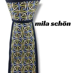 【7146】美品！ミラショーン　ネクタイ　ネイビー系