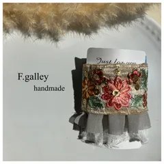 ハンドメイド♡インド刺繍リボン　ポニーフック　ヘアカフ　可愛い　可愛い　オススメ