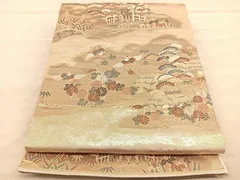 平和屋着物◎六通柄袋帯　唐織　飛鶴御所解松竹梅　金糸　正絹　逸品　BAAU8183hvのサムネイル
