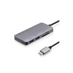 エレコム USB Type-C ハブ ドッキングステーション 6-in-1 DST-C12SV/EC 100W PD対応 USB3.1 Type-C×1ポート USB3.0-A×2ポート 4K対応HDMI×1ポート SD/microSDスロット ケーブル長 1