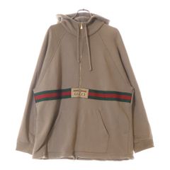 GUCCI (グッチ) ロゴ シェリーライン ハーフジップ スウェット パーカー ブラウン 644656 XJC3W