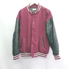 ◇ WEGO ウィゴー 袖切り替え カジュアル 秋 冬 長袖 ブルソン ジャケット サイズL ボルドー ブラック メンズ E  【1406050072940】のサムネイル