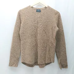 ◇ UNITED AROOWS GREEN LABEL RELAXING ワッフル生地 長袖 ニット カットソー サイズ無表記 推定S ブラウン レディース E  【1304210007613】