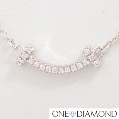 Tiffany & Co. ティファニー Tスマイル マイクロ ダイヤ ネックレス K18 WG 美品
