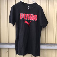 333 PUMA ロゴTシャツ プーマ S ブラック レッド プルオーバー 夏 古着卸 アメリカ仕入