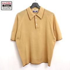 70s vintage アクリル ニット 半袖ポロシャツ メンズ 表記Mサイズ
