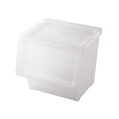天馬(Tenma) 収納物の出し入れがしやすいフラップ式収納ボックス カバコ L 完成品 場所を選ばないデザインの収納ケース フラップ扉 衣装ケース 収納しているものが把握できる半透明のクリアカラー プラスチック 【組立不要】 【色 クリア】 【サイズ L 1