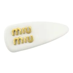 【最終値下げ】 miumiu ヘアクリップ ホワイト ホワイト パテントレザー ヘアクリップ | Miu Miu