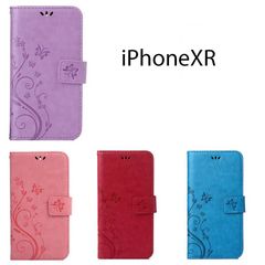iPhoneXR ケース 手帳 おしゃれ カバー 手帳型 紫 青 ピンク 桃 赤 レッド ブルー パープル 可愛い