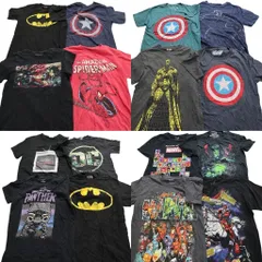 古着卸 まとめ売り マーベル DCコミック 半袖Tシャツ 16枚セット (メンズ XS /Ｓ ) スパイダーマン  キャプテンアメリカ 中古 古着 NA1843
