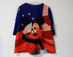 プリーツ Disney(ディズニー) ミッキー アメリカ 国旗 Tシャツ