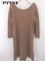 ◇ le.coeur blanc ルクールブラン サイドスリット 長袖 膝丈 ニット ワンピース サイズ 38 ブラウン レディース  【中古】 【1112200003435】のサムネイル