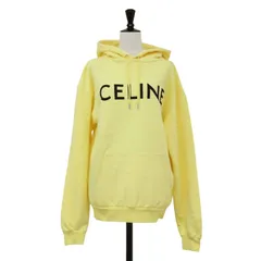 CELINE セリーヌ パーカー イエロー サイズ:XXS / ロゴ プリント パーカー / フーディー プルオーバー 長袖 裏毛 コットン / トップス スウェット / イタリア製 【レディース】【中古】のサムネイル