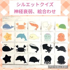 海の生き物　神経衰弱　シルエットクイズ　モンテッソーリ