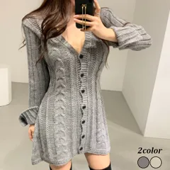 ニットワンピース カーディガン 長袖 カジュアル レディース
