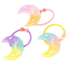 ヘアゴム 三日月 パステル ゆめかわ 3個 手作り おしゃれ カラフル 可愛い 子供 キッズ ハンドメイド 手芸材料 ヘアアクセサリー h-1269