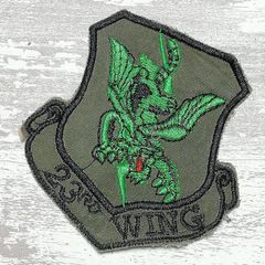AE22 ベトナム 戦争 ワッペン 23RD WING ドラゴン 龍 竜 動物 緑 米軍 サバゲー ミリタリー 軍物 古着
