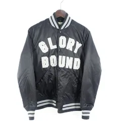 COOTIE スタジャン 袖レザー チェーン刺繍 キルティング 黒 M. COOTIE 1st Place Jacket スタジャン 【Black×Black】 クーティ