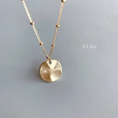 ◆ 144 ハンマー コイン デザイン チェーン ネックレス 45cm K16GP ゴールド アクセサリー ◆　再販 人気 大人 上品 きれいめ シンプル