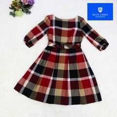 バーバリー ブルーレーベル ノバチェック ワンピース ロング 水色