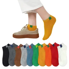 22-25cm くるぶし丈靴下 女子 脱げないスニーカーソックス 短い 蒸れない靴下 夏用 可愛いくつした ショートソックス 薄手 カラフルソックス 綿10足セット くるぶし 夏 レディース 靴下 [Yazon]