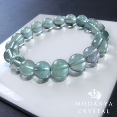 [beads564]グリーンフローライト10mm ブレスレット 19粒（天然石/ビーズ）