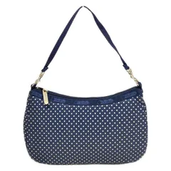 LESPORTSAC(レスポートサック) ハンドバッグ - ダークネイビー×アイボリー ドット柄