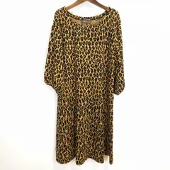 #a サイトウトヨコ 斉藤都世子 ワンピース オレンジ 黒 ベージュ 総柄 ニット ロング レディース [963085] k01のサムネイル