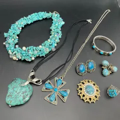 ターコイズ/トルコ石 アクセサリーまとめ ネックレス他 約300g分