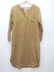 ◇ Θ URBAN RESEARCH Sonny Label コーデュロイ 長袖 膝下丈 シャツ　ワンピース サイズFree ブラウン レディース P  【1410230004928】