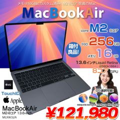 Apple MacBook Air 13.6inch MLXW3J/A A2681 2022 選べるOS TouchID [Apple M2 8コア メモリ16GB SSD256GB 無線 BT カメラ 13.6 Space Gray 純箱] ：良品
