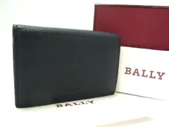 ■新品同様■ BALLY バリー レザー カードケース カード入れ 名刺入れ メンズ レディース ダークネイビー系 AN2687 のサムネイル