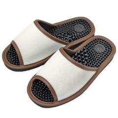 【新品】 [ハキハキ工房 - Slippers by CREO] レユール健康サンダル Lサイズ 約25.5cmまで 日本製 足ツボ グレー 0
