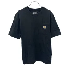 carhartt 半袖 ロゴTシャツ M ブラック プルオーバー ポケット付き ストリート カーハート 古着卸 アメリカ仕入 a705-5517