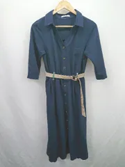 ◇ ⊃ REDYAZEL レディアゼル きれいめカジュアル系 長袖 ひざ丈 ワンピース サイズ表記なし ネイビー系 レディース E  【1507280015865】