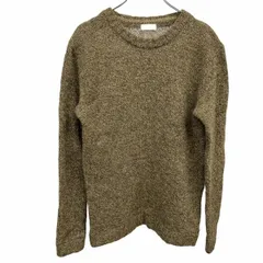 古着 ナノユニバース nano・universe ニット セーター 無地 プルオーバー 長袖 ウール100% M メランジ イエローブラウン 茶系×緑系 レディース