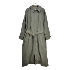 80年代 カナダ製 Aquascutum アクアスキュータム ステンカラーコート オリーブ(メンズ 40 S)中古 古着 V4814