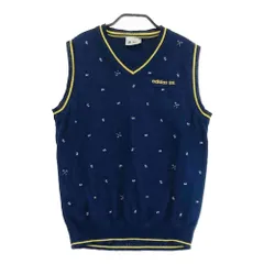 サイズ：L ADIDAS GOLF アディダスゴルフ  Vネック ニットベスト 総柄 ネイビー系 [240101452931] ゴルフウェア メンズ ストスト